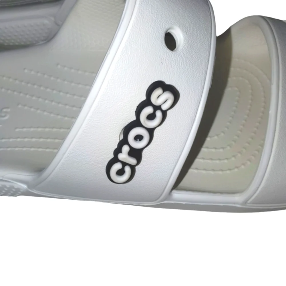 🔥CROCS White Unisex Classic Two Stap Slide On Shoes Women's Size‎ 10 Men's SZ 8